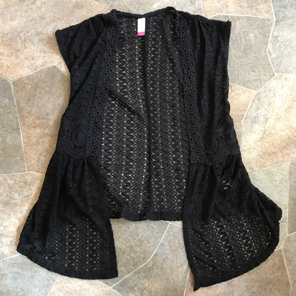 Short sleeve open cardigan