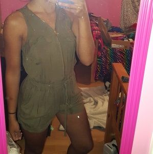 army green romper
