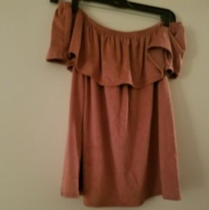 Blush OTS velvet like top