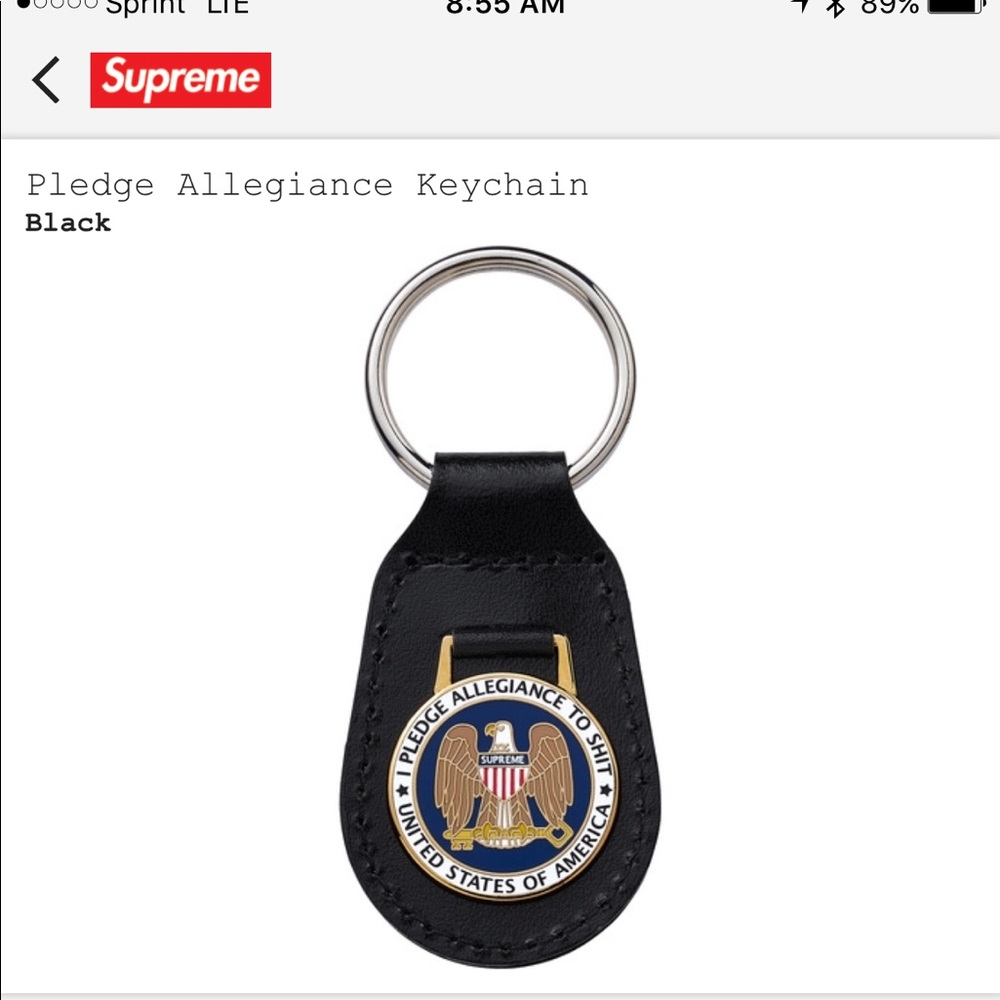 Supreme Pledge Allegiance (FTP) Keychain