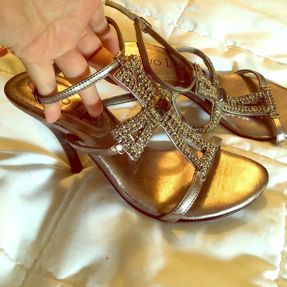 Jeweled Ankle Strap 4 inch Heels
