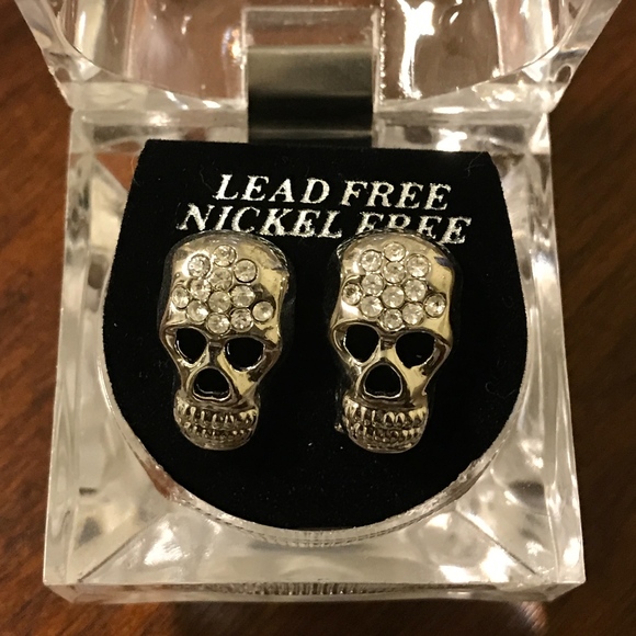 Other - Hip Hop Bling Iced Out Skull Earring