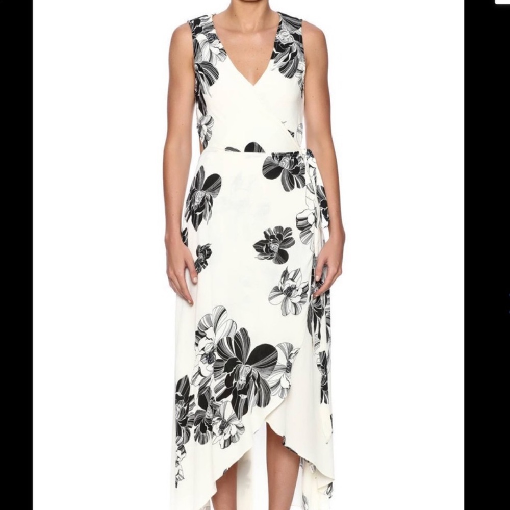 NASTY GAL  ivory floral wrap maxi dress