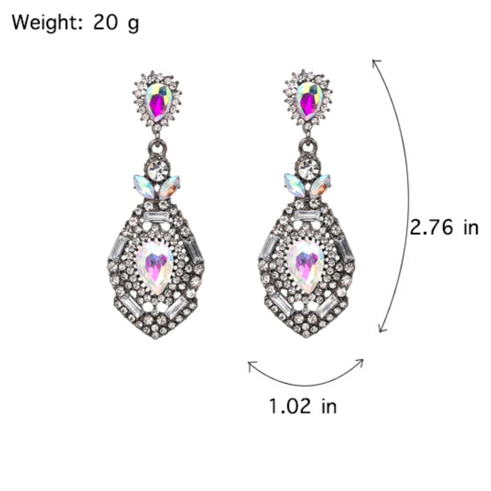 🌸Host Pick🌸 Blue Crystal vintage Bridal statement Earrings - Picture 6 of 6
