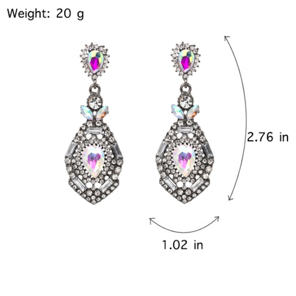 🌸Host Pick🌸 Blue Crystal vintage Bridal statement Earrings - Picture 6 of 6