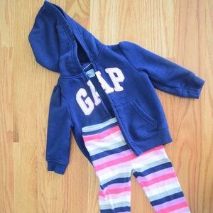 GAP Sweatshirt and Striped Pants