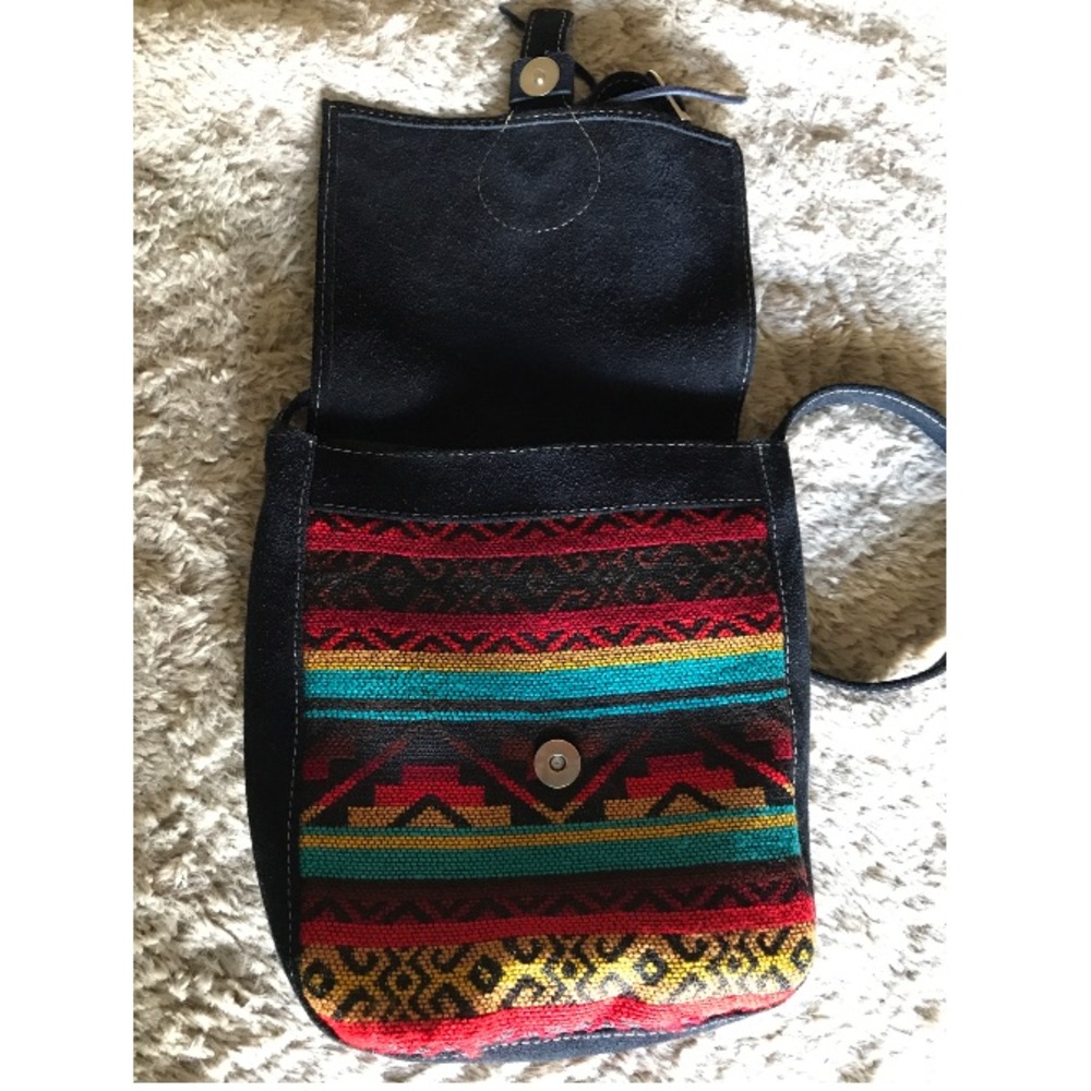 Aztec pattern cross body bag