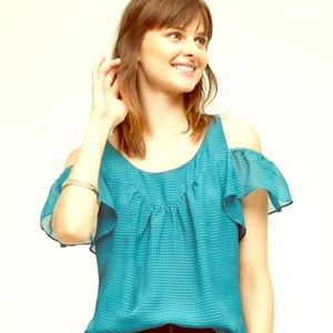Anthro's Maeve Tavin Open Shoulder Blouse