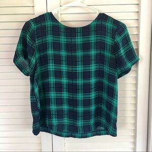 Forever 21 Plaid Short Sleeve Blouse
