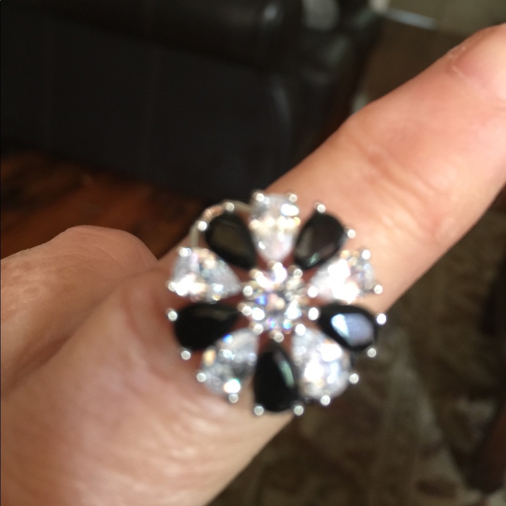 REDUCED-SS 925 Black and clear cz's