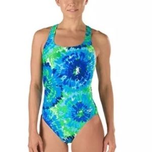 NWT 6/32 Speedo Burst Drop Back One Piece
