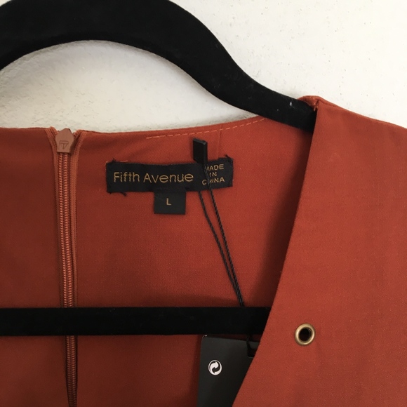 Orange Romper Hippie Bell Sleeves Laced Neckline - Picture 4 of 8