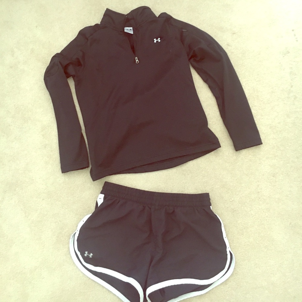 Black under armour zip up (shorts not included)