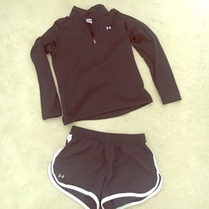 Black under armour zip up (shorts not included)