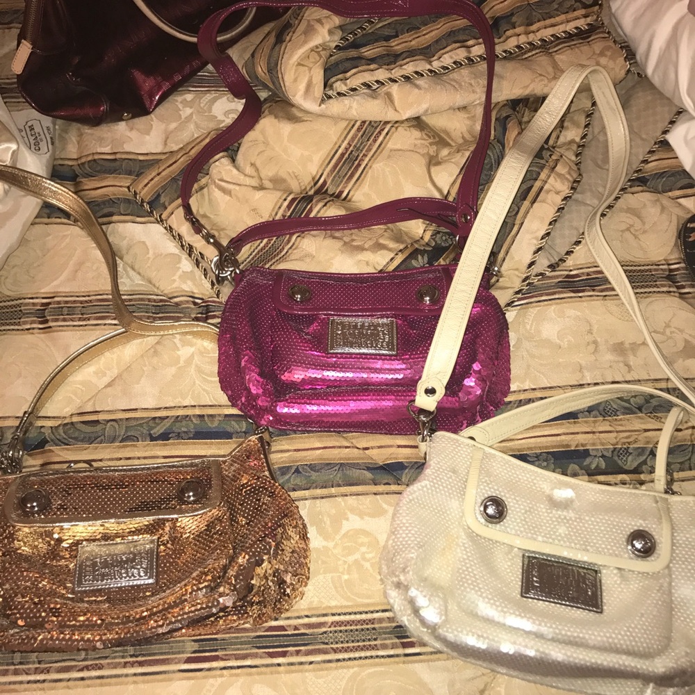 3 Coach Sequins cross body bags