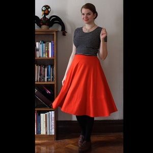 Vibrant Orange ASOS Midi Skirt