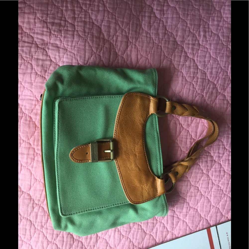 **Re-POSHED** Eddie Bauer Canvas/leather bag CUTE - Picture 3 of 6