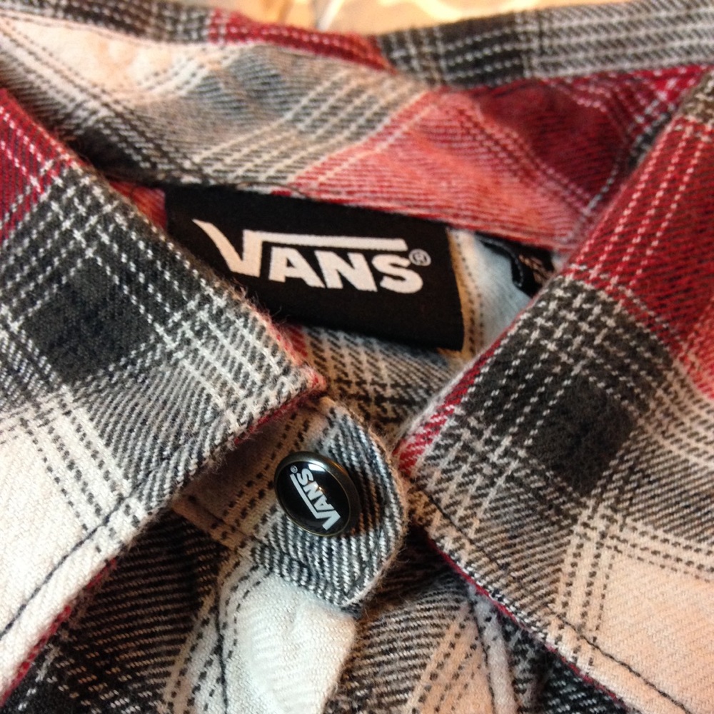 Vans plaid button down shirt.