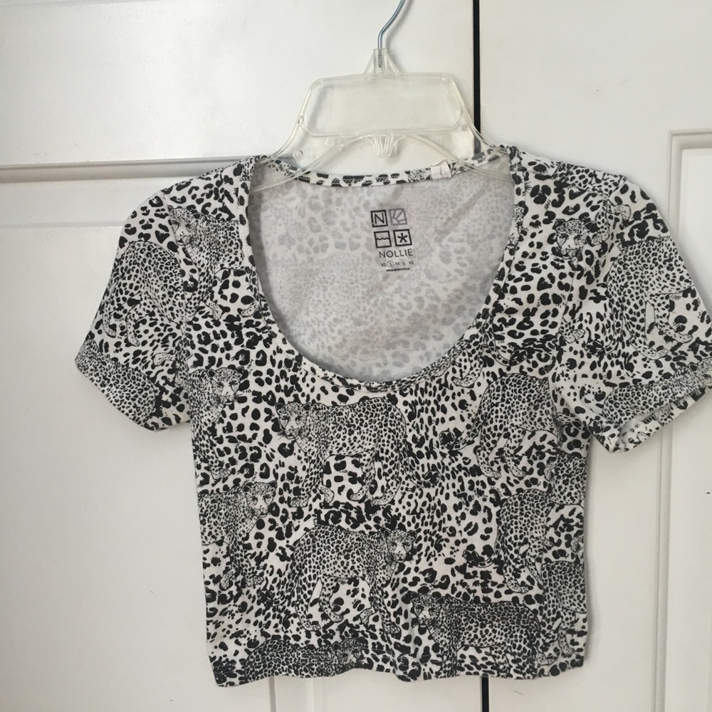 Crop top scoopneck tiger shirt