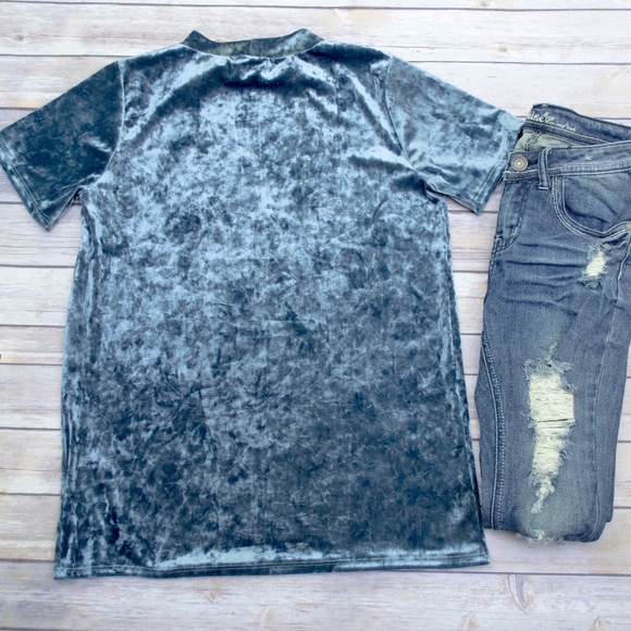 Crushed Velvet Choker Top - Picture 4 of 4