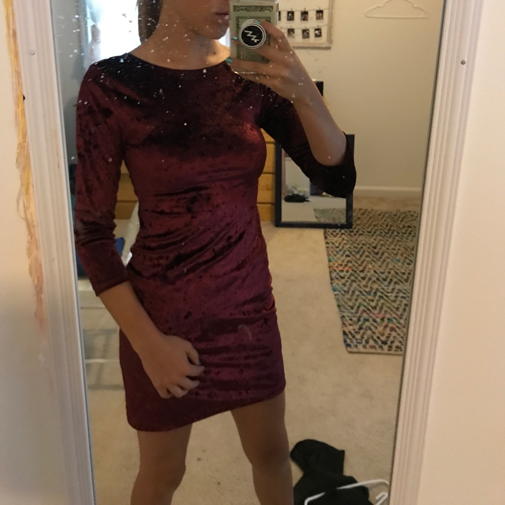 Red velvet dress