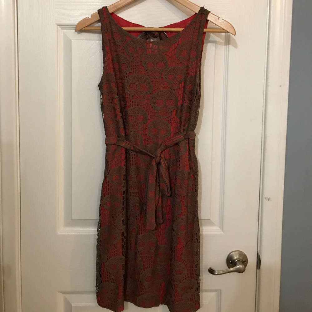 Chelsea & Violet orange dress  skulls Halloween