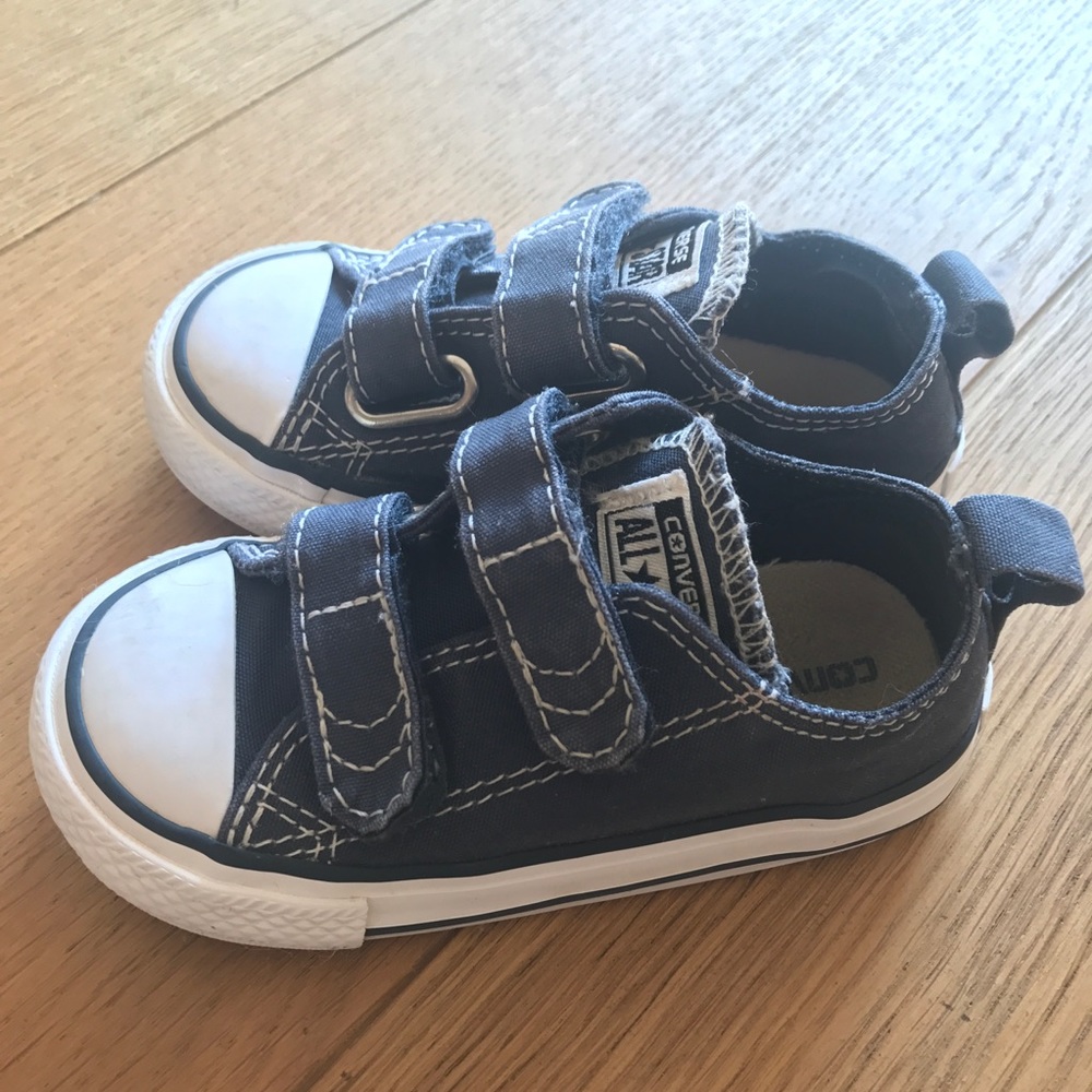 Blue Velcro Converse
