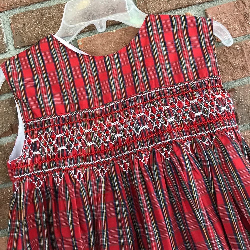 Smocked Christmas Plaid wrap dress, size 6 🎄