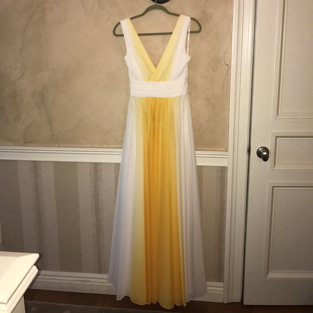 Halston Heritage - Lemon Circular Ombré Print Gown