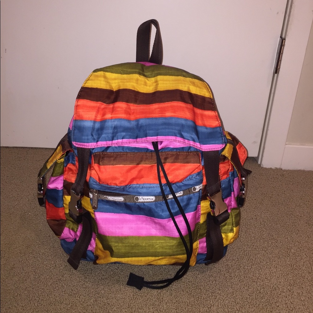 LeSportsac Multicolored Striped Backpack