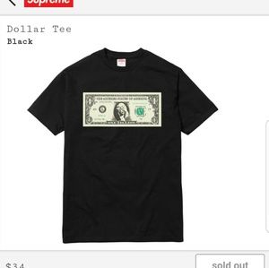 SOLD - SUPREME DOLLAR TEE,  black, M