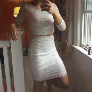White lace bodycon set