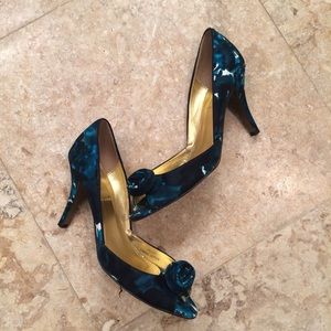 J.Crew fluer patterned peep-toe