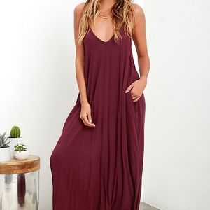 Burgundy maxi dress never been worn new with tags