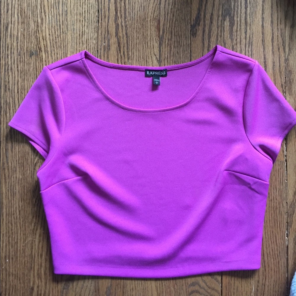 Express S fuchsia crop top
