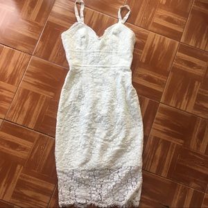 Lulus White Midi Lace Dress
