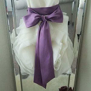 Lavender Satin Sash - One Size Fits All