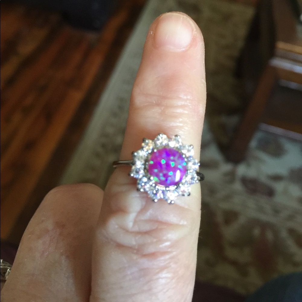 REDUCED-SS 925 Pink fire Opal with cz's