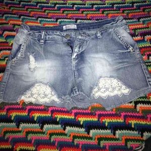 Distressed Lace Shorts