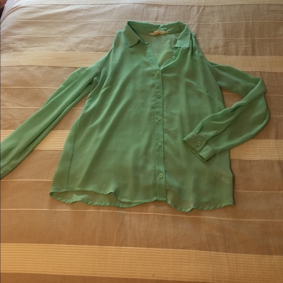 Tops Mint Green Sheer Shirt Poshmark
