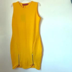Women's yellow body Con dress