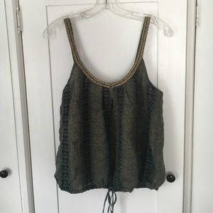 Embellished Free People Top Green