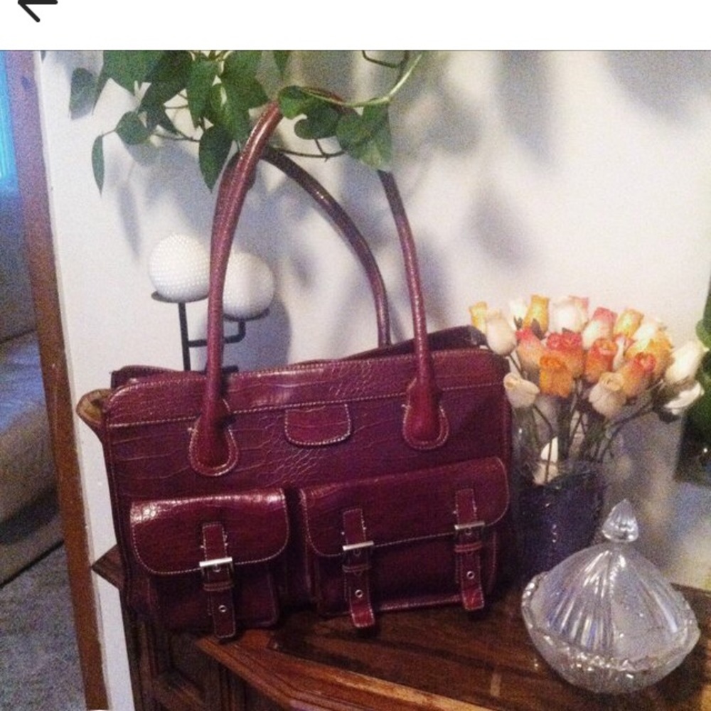 Burgundy Unisex Briefcase Travel Bag for Sale