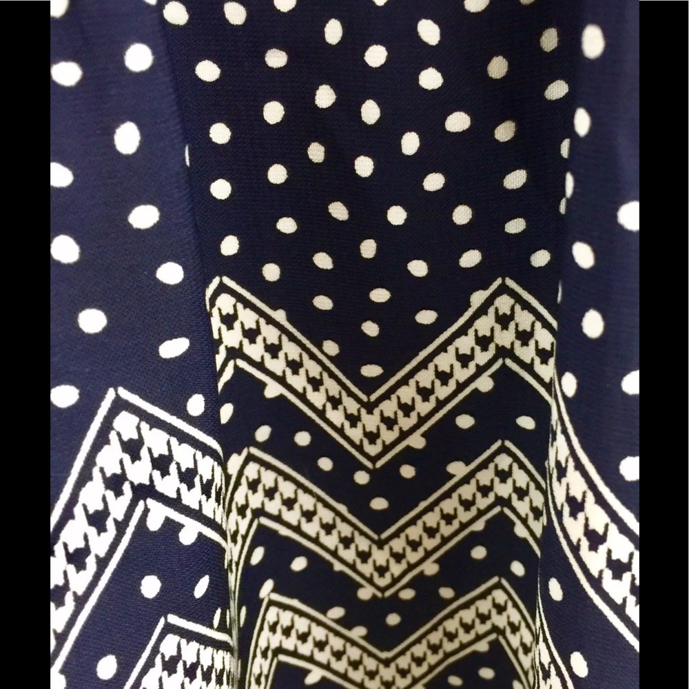 Francesca's Birdcage Dress Polka Dot Blue Cream - Picture 3 of 7