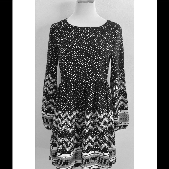 Francesca's Birdcage Dress Polka Dot Blue Cream - Picture 2 of 7