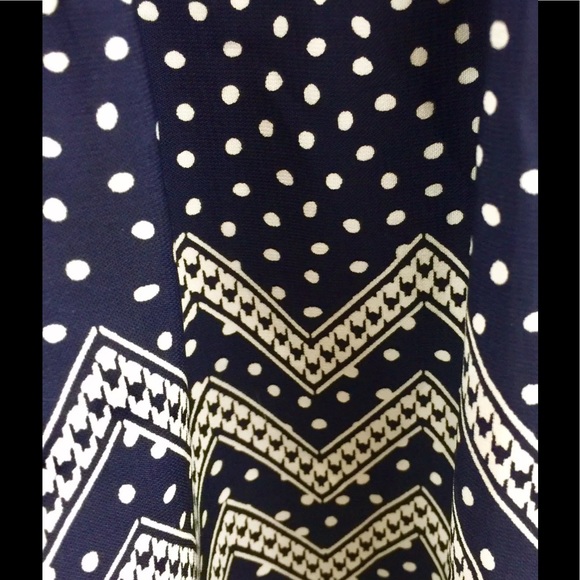 Francesca's Birdcage Dress Polka Dot Blue Cream - Picture 3 of 7