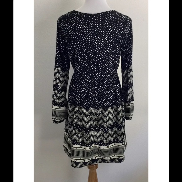 Francesca's Birdcage Dress Polka Dot Blue Cream - Picture 6 of 7