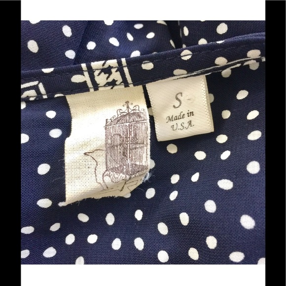 Francesca's Birdcage Dress Polka Dot Blue Cream - Picture 7 of 7