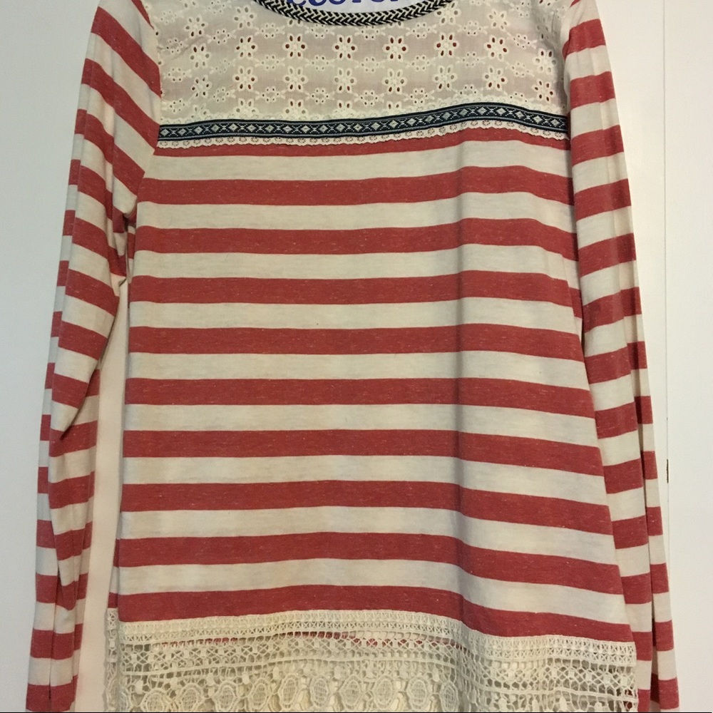 Lace and stripe shirt