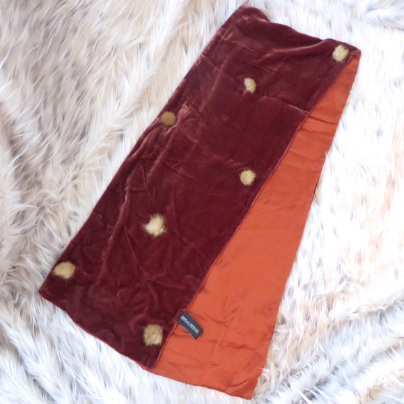 Rabbit Fur Silk Scarf - Picture 3 of 7